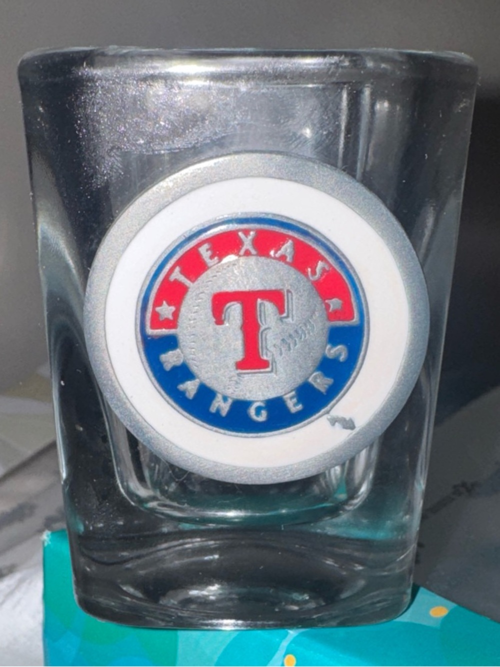 Texas Rangers Red & Blue Logo Shot Glass - Official Team Design